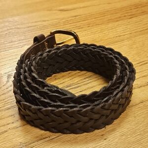 Christian Giorgiou by American Design Men's Brown Leather Braided Belt Size 36